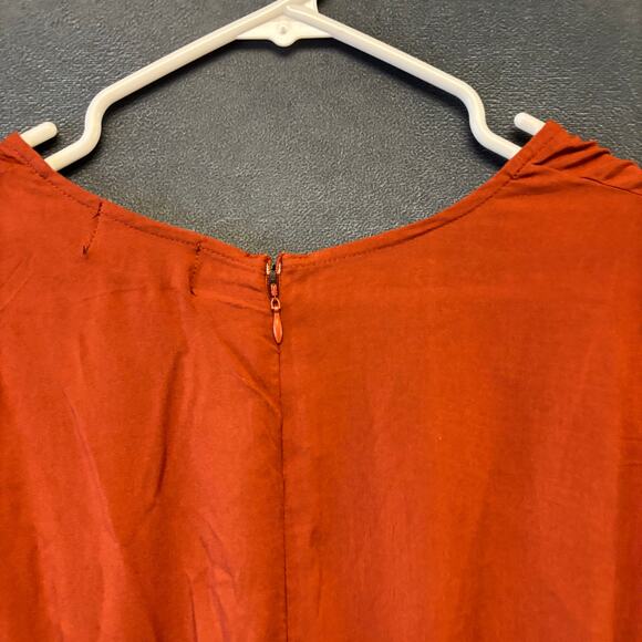 Ivy Street Plus Size Rust Wide Leg Jumpsuit 1X Boho Pantsuit Modern Boho Chic - Picture 8 of 9